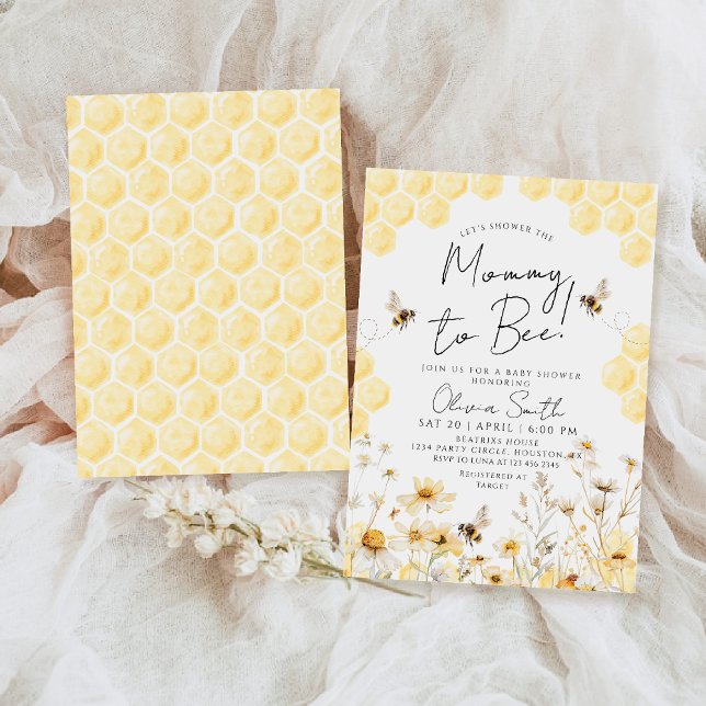 Invitación Mami to bebe Bumble Wildflower Spring Baby Shower (Subido por el creador)