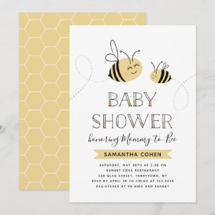 Invitación Mami-to-Bee   Baby Shower   Amarillo