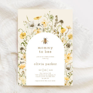 Invitación Mami To Bee Baby Shower Wildflower