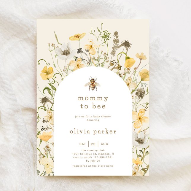 Invitación Mami To Bee Baby Shower Wildflower (Subido por el creador)