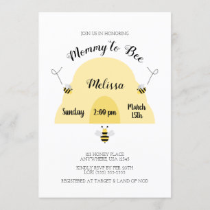 Invitación Mami to Bee Beehive Baby Shower