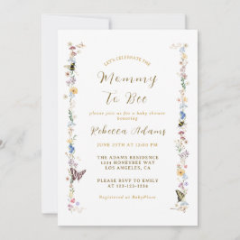 Invitación Mami to Bee Garden Fiesta Wildflower Baby Shower