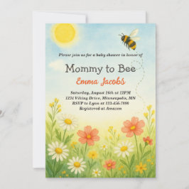 Invitación Mami To Bee Gender Neutral Floral Baby Shower