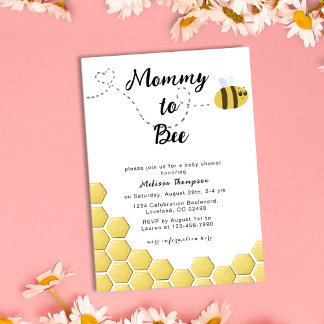 Invitación Mami to Bee Gender Neutral Honeycomb Baby Shower