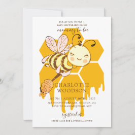 Invitación Mami To Bee Honey Bee Honeycomb Baby Shower
