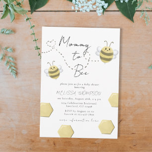 Invitación Mami to Bee Honeycomb Sexo Neutral Baby Shower