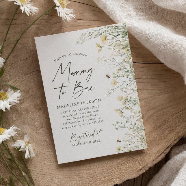 Invitación Mami to Bee Wildflower Baby Shower (Subido por el creador)