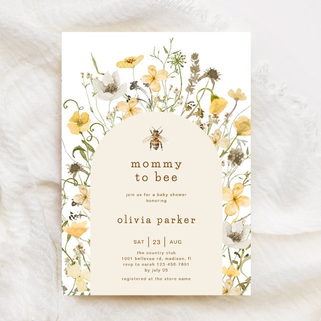 Invitación Mami To Bee Wildflower Baby Shower (Subido por el creador)