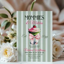 Mamis y Matcha Fresas Rosadas Bow Baby Shower