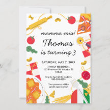 mamma mia! Italian Birthday Party Invitation