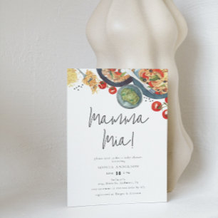 Invitación ¡Mamma Mia italiana con acuarela! Baby Shower