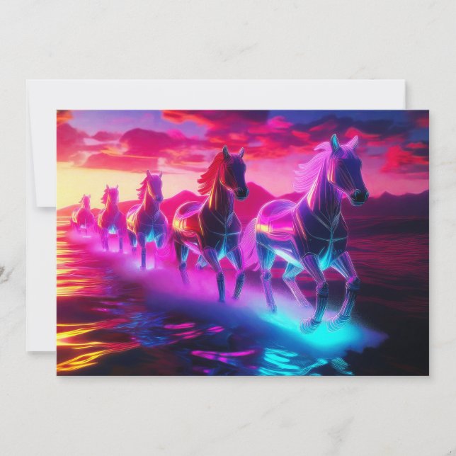 Invitación Manada eléctrica - Caballos de ondas sintéticas (Anverso)