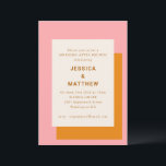 Invitación Mañana geométrica moderna después de un Naranja br<br><div class="desc">Moderna geométrica negrita rosa y estilo Naranja mañana después de invitación de brunch Boda</div>