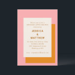 Invitación Mañana geométrica moderna después de un Naranja br<br><div class="desc">Moderna geométrica negrita rosa y estilo Naranja mañana después de invitación de brunch Boda</div>