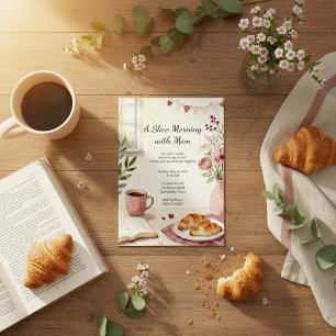 Invitación Mañana Tranquila con Mamá Brunch Acogedor del Día