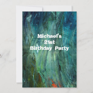 Invitación Mancha de pintura grunge Cumpleaños 21 Hombre 014