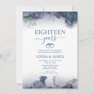 Invitación Mancha de tinta de alcohol abstracta aniversario d