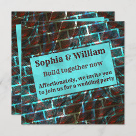 Invitación Mancha roja, arañazos, efecto de cuadrícula o ladr