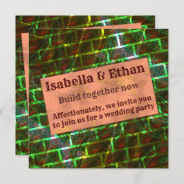 Invitación Mancha verde roja, arañazos, grañado o efecto de p