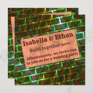 Invitación Mancha verde roja, arañazos, grañado o efecto de p