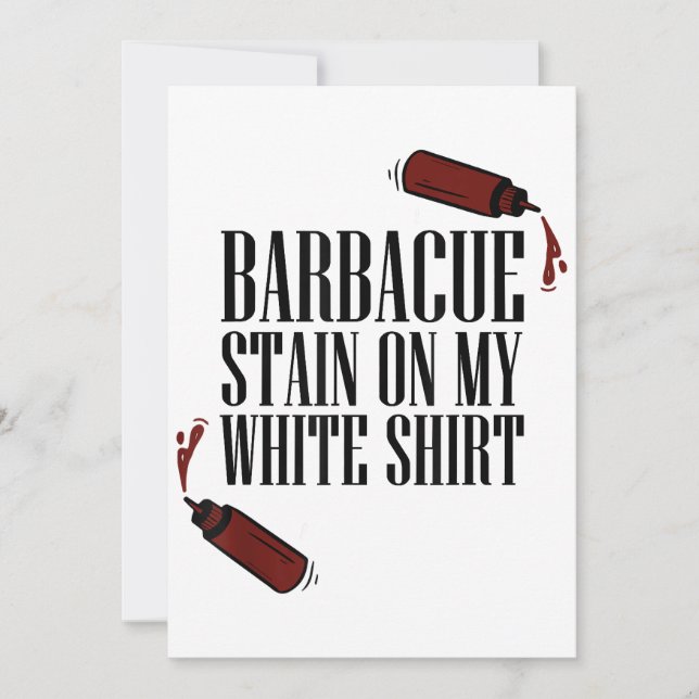 Invitación Manchas de barbacoa en mi blanco  (Anverso)