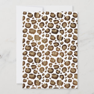 Invitación Manchas de Leopardo Animales Salvajes Brillo Dorad
