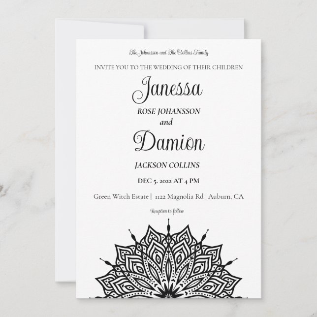 Invitación Mandala Boda (Anverso)