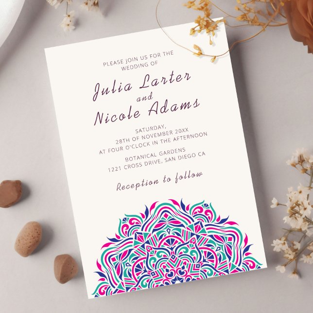Invitación Mandala Boda de la Ordenanza del Arco de Joyas Per (Subido por el creador)