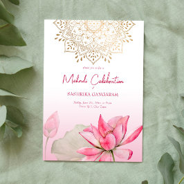 Invitación Mandala boda indio mehndi