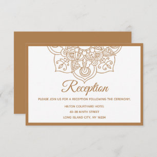 Invitación Mandala Brown Boho Boho Boda india moderna de cose