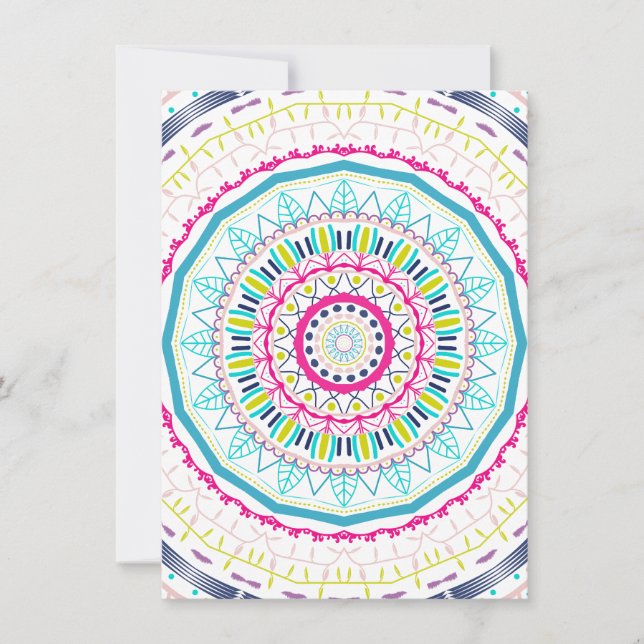 Invitación mandala colorida (Anverso)