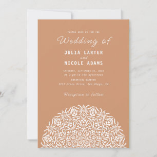 Invitación Mandalá de Boda de Piedra de Mármol de Arrecife de