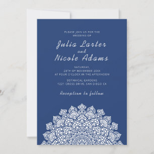 Invitación Mandala de Boda Media Luna Creciente Radiante y Et