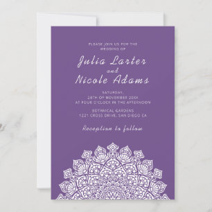 Invitación Mandala de Boda Media Luna Creciente Radiante y Et