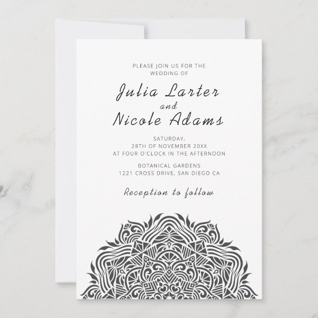 Invitación Mandala de Boda Ordinata Joya Persa (Anverso)