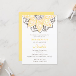 Invitación Mandala de girasol amarillo | Annaprashan