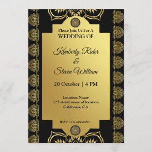 Invitación Mandala Dorada Henna Dorada