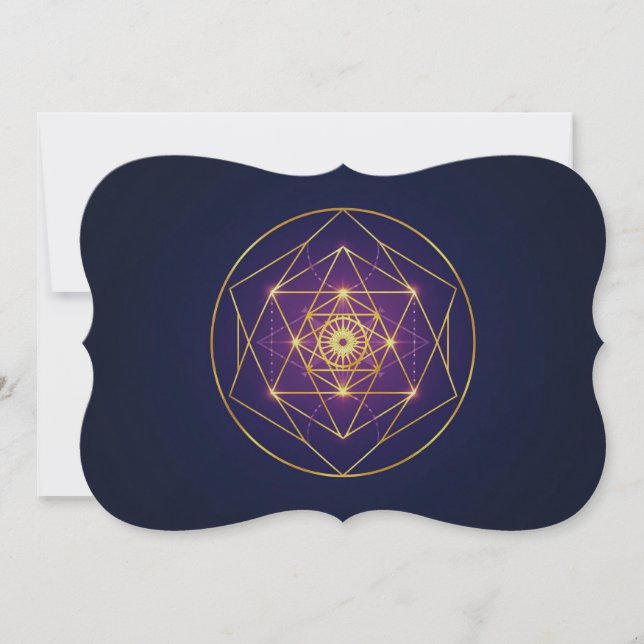 Invitación Mandala Dorado Celestial — Equilibrio en lo Infini (Anverso)