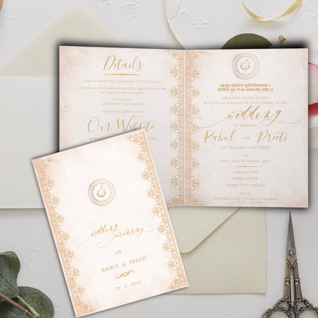 Invitación Mandala elegante con el Boda indio Lord Ganesh (Elegant Mandala With Lord Ganesh Indian Wedding Invitation)