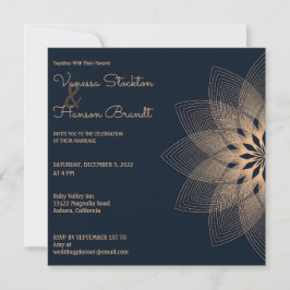 Invitación Mandala elegante en azul