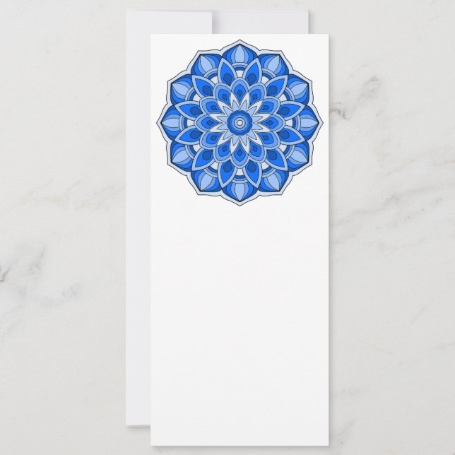 Invitación Mandala en azul (Anverso)