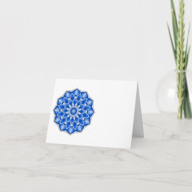 Invitación Mandala en azul (Anverso)