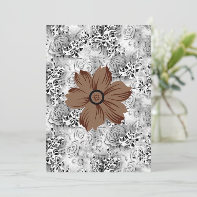 Invitación Mandala Flower Art | Earthy Floral Design (Anverso de pie)