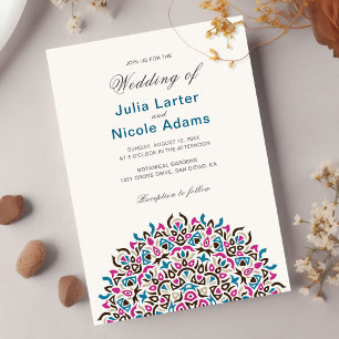 Invitación Mandalá geométrico de celosía marroquí Boda