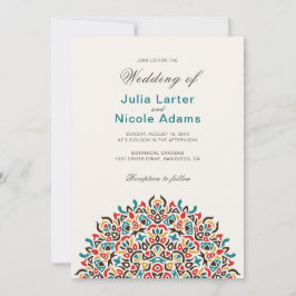 Invitación Mandalá geométrico de celosía marroquí para boda