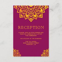 Invitación Mandalá Indio Moderno de Oro Rosa Recepción