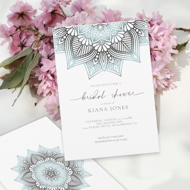 Invitación Mandala Lace Boda Bridal Shower Lt. Blue ID968 (Subido por el creador)