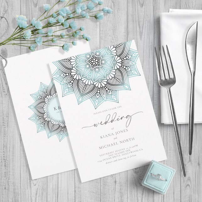 Invitación Mandala Lace Rev Boda Lt. Blue ID968 (Subido por el creador)