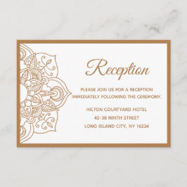 Invitación Mándala  Marrón Boho Boda Moderna India Vintage