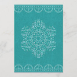 Invitación Mandala Moda Hipster 40 cumpleaños verde Verde azu